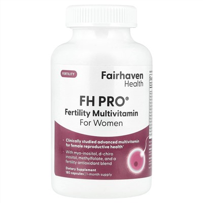 Fairhaven Health, FH Pro, мультивитаминный комплекс для женщин, 180 капсул