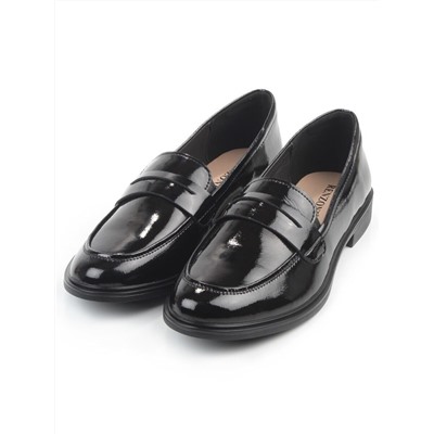 03-DCO142-2 BLACK Лоферы женские (натуральная кожа)