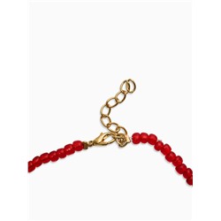 Колье из бисера «Вишня», 40 см, красное в золоте