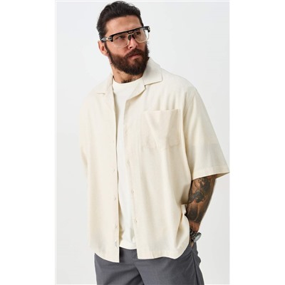 Рубашка к/р лен F611-0423 beige