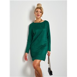 Платье зелёное из искусственной замши
