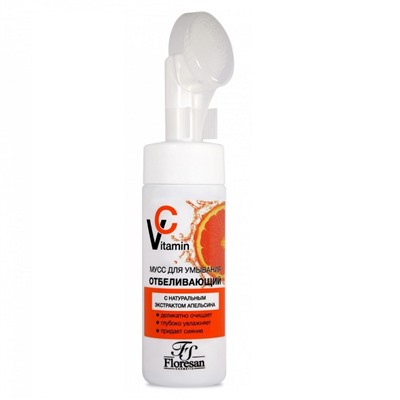 Флоресан VITAMIN C  Мусс отбеливающий для умывания  с натуральным экстрактом апельсина, 170мл (Ф-633)