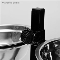 Подставка с мисками, 2×1 л, высота 40 см, разборная, чёрная