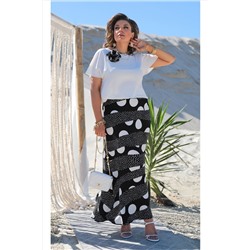 Блуза, юбка Vittoria Queen 21553 черный-белый