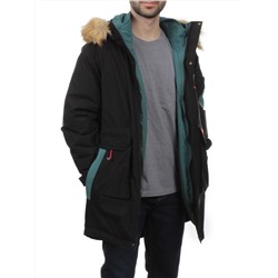22067 BLACK GREEN Куртка мужская зимняя облегченная (150 гр. холлофайбер)