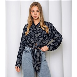 Блуза #КТ2580 (1)-1, тёмно-синий