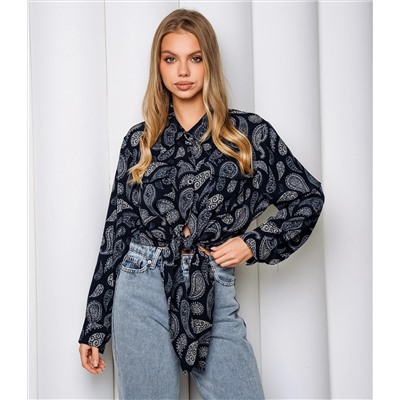 Блуза #КТ2580 (1)-1, тёмно-синий