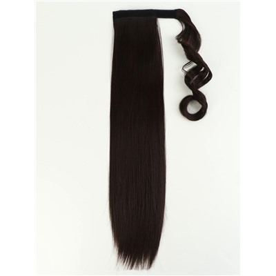 Хвост накладной, прямой волос, на резинке, 60 см, 100 г, цвет каштановый(#SHT6А)