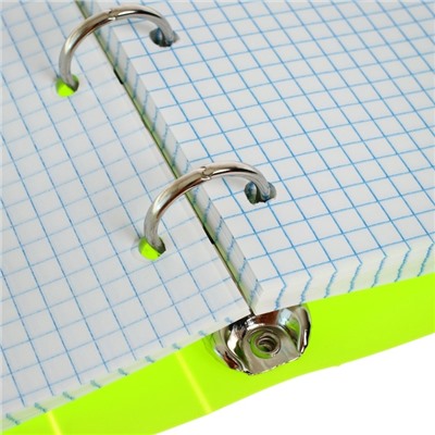 Тетрадь на кольцах Calligrata A5, 120 листов, в клетку, пластиковая обложка, блок офсет, салатовая