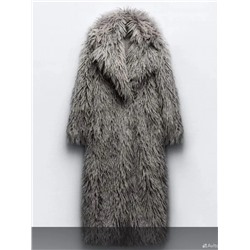 Шуба серая длинная