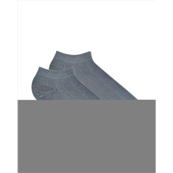 Короткие носки р.40-45 "Перфорация Полоски" Сине-серые