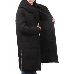 7726 BLACK Пальто зимнее женское (200 гр. холлофайбер)