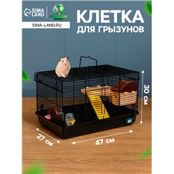 Клетка для грызунов «Пижон», с наполнением 47×30×27 см, чёрная