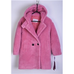 303 Пальто меховое на синтепоне Розовый/164
