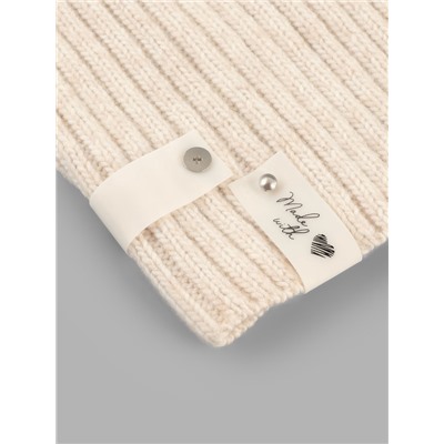 Бирка с кнопкой Made with love, 8×1.8 см, 10 шт., белая, чёрная