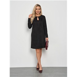 Платье чёрное из искусственной замши