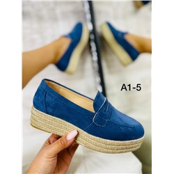 Aelida A1-5 Мокасины женские син иск велюр