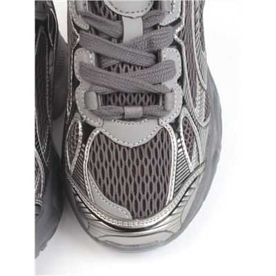 05-P247-1 BLACK/SILVER Кроссовки женские (искусственные материалы, сетка)