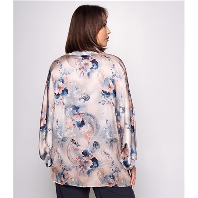 Блуза #КТ1936 (2)-1, бежевый, синий