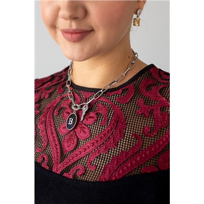 Джемпер АА-71 черно-бордовый