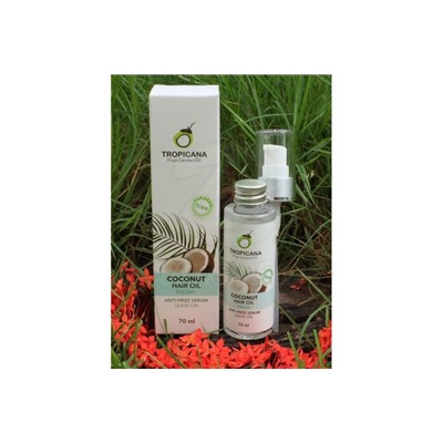 Сыворотка для волос на основе кокосового масла «Свежесть» от Tropicana Oil, Coconut Hair Oil Freshy Anti-Frizz Serum Leave On, 70 мл
