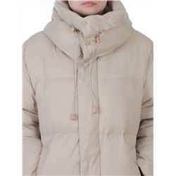3063 BEIGE Пальто пуховое женское оверсайз (утиный пух)