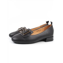 06-M47-56 BLACK Туфли женские на широкую ногу (натуральная кожа)