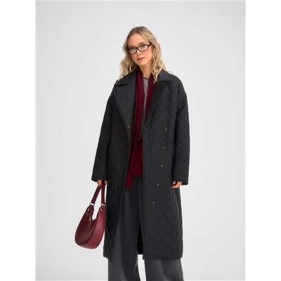 Плащ утепленный черный