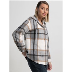 Рубашка теплая с капюшоном Олиссия (серая) Б15504-18М