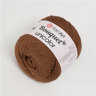 Пряжа для вязания спицами, крючком YarnArt, Bouquet Unicolor, 100% хлопок, 200 м/100 г, (3207 шоколад)