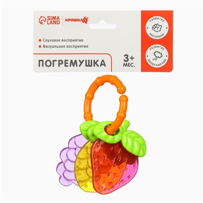 Прорезыватель силиконовый Крошка Я «Ягодки на кольце», от 3 мес.