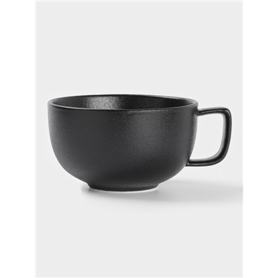 Чайная пара Magistro Carbon, 2 предмета: чашка 280 мл, блюдце d=16.5 см, фарфор, чёрная