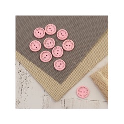 Набор нашивок из дерева «Hand made with love», 2 × 2 см, 10 шт, цвет розовый