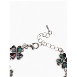 Браслет цепочка «Галиотис. Клевер», L=17 см + доп.цепочка 5 см, цвет серебро, разноцветный