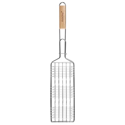 Решётка - гриль для рыбы maclay, 31x12 см, нержавеющая сталь, для мангала