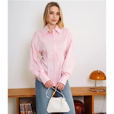 Рубашка #КТ3696, розовый