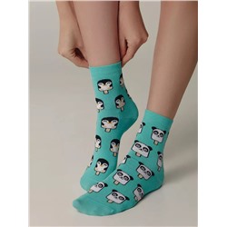 CONTE Хлопковые носки HAPPY c рисунками "panda & penguin"