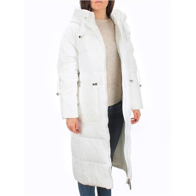 H303 WHITE Пальто зимнее женское (200 гр. холлофайбер)