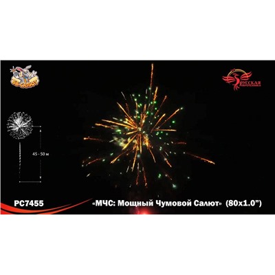 Фейерверк РС7455 МЧС: Мощный чумовой салют (1" х 80)