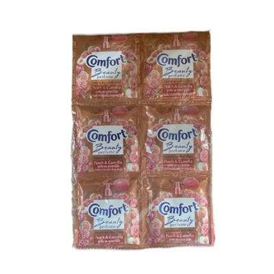 (Упаковка 24 шт) Кондиционер для стирки белья Comfort Beauty perfume softener Peach and Camelia 17 мл x 24 шт