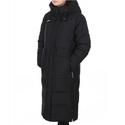 8359 BLACK Пальто зимнее женское (200 гр. холлофайбер)