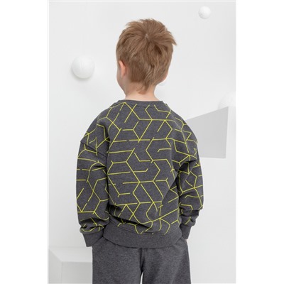 Джемпер тем.серый меланж, геометрия к420 Crockid