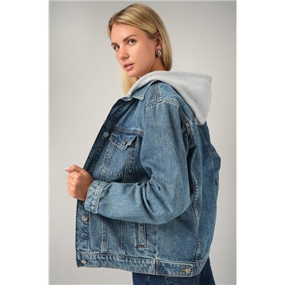 Женская джинсовая куртка с капюшоном Happyfox