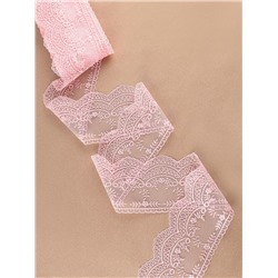 Кружево на сетке, 95 мм, 11±1 м, нежно-розовое