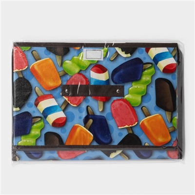 Короб стеллажный для хранения с крышкой «Эскимо», 38.5×25×24.5 см, синий