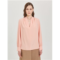 Блузка персикового цвета с длинным рукавом