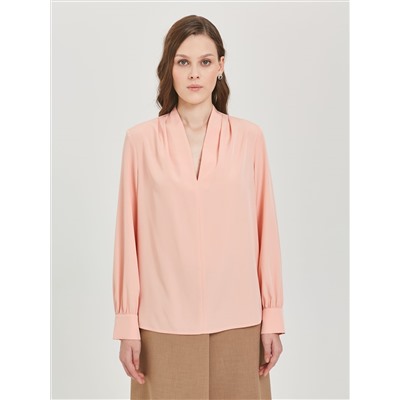 Блузка персикового цвета с длинным рукавом