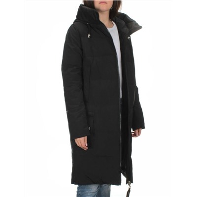 C1046 BLACK Пальто зимнее женское (200 гр. холлофайбер)