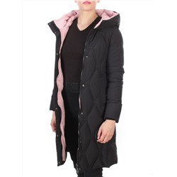 2158 BLACK Пальто зимнее облегченное  женское YINGPENG (150 гр. холлофайбер)
