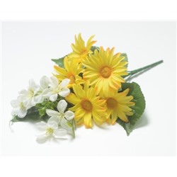 Ветка в букете ромашка веер 5 голов + 3 ветки